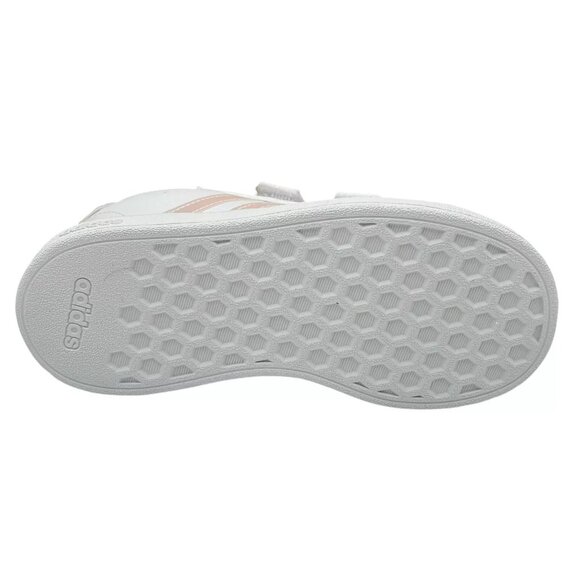 Adidas Grand Court Toddler Girls Slip on Casual Sneakers Size 10 White/Silver - Picture 12 of 13